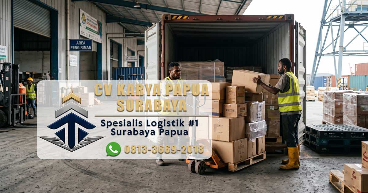 Proses konsolidasi barang ritel di dalam gudang sebelum dimasukkan ke kontainer